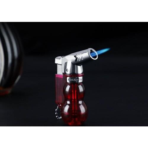 Blue Flame Butane Straight Into The Lighter Refill Metal Windproof Lighters Smoking Accessories Torch Cigar Lighters Inflatable
