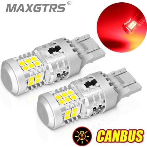 2x Car W21/5W LED No Hyper Flash White Red 20SMD 3030 LED 1157 BAY15D 7443 3157 LED Bulbs DRL Turn Signal Tail Stop Brake Lights