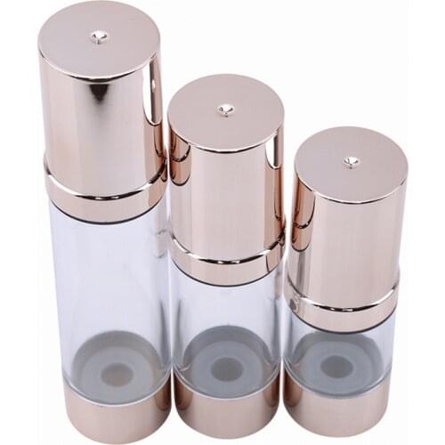 1pc 15/30/50 Ml Empty Airless Cosmetics Empty Bottle Pump Plastic Processing Convenient Travel Bottle Airless Vacuum Hot Sale