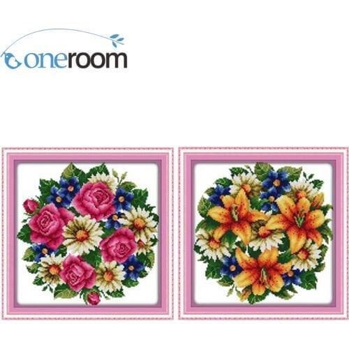 Flowers Rose Lily Counted Cross Stitch 11CT 14CT Cross Stitch Set Wholesale Cross-stitch Kit Embroidery Needlework