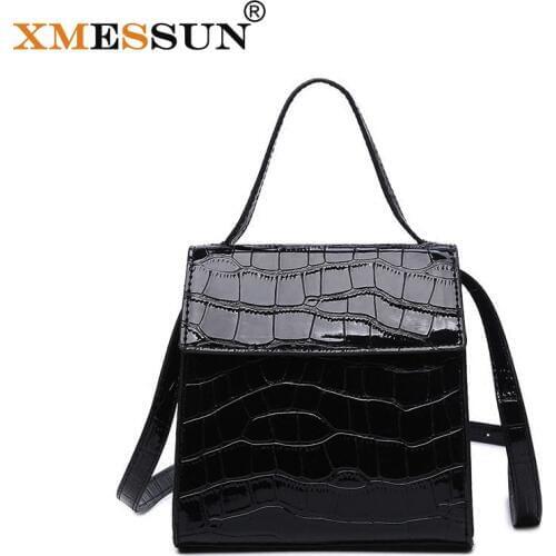 XMESSUN Retro Crocodile Pattern Shoulder Bag 2021 Designer Leather Flap Messenger Crossbody Bag Bolsos Mujer Hot Sale Purse H40