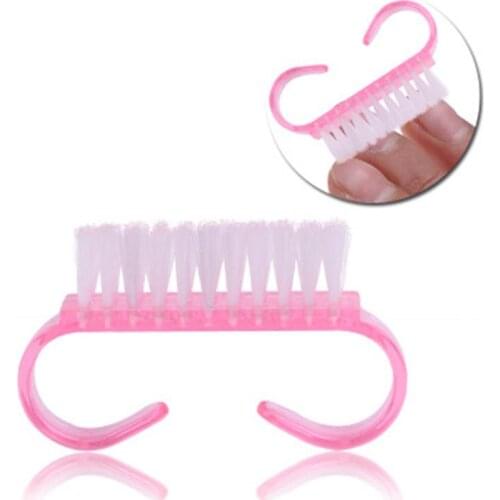 1pcs Plastic Manicure Pedicure Brush Nail Cleaning Tools Soft Remove Dust Makeup Brushes Nail Care Accessories Random Color