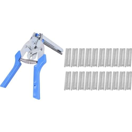 1pc Hog Ring Plier Tool and 600pcs M Clips Chicken Mesh Cage Wire Fencing Crimping Solder Joint Welding Repair Hand Tools