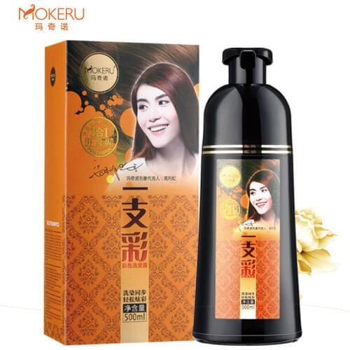 1Pc Smoothing Shiny Natural Professional Wine Red Brown Hair Dye Shampoo Permanent Hair Coloring Shampoo For Men And Women