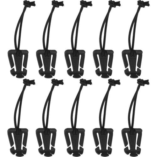 10pcs Molle Web Dominator Buckles Strap Clip Belt Keeper Tactical Strap Management Tool with Elastic String for Backpack Webbing