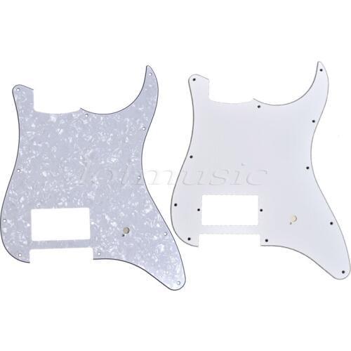 2pcs 11 Hole Pickguard for Fender Strat Replacement One Humbucker White Pearl