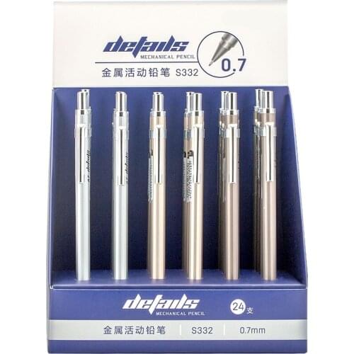 3PCS Metal Mechanical Pencil 0.7mm Student Activity Pencil with Rubber Pen Core Painting Writing Pencil Childrens Stationery