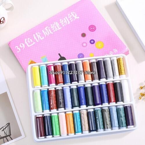 39 Colors Reels Polyester Sewing Threads Yarn Hand Embroidery Sewing Thread Spools Craft 39pcs/set