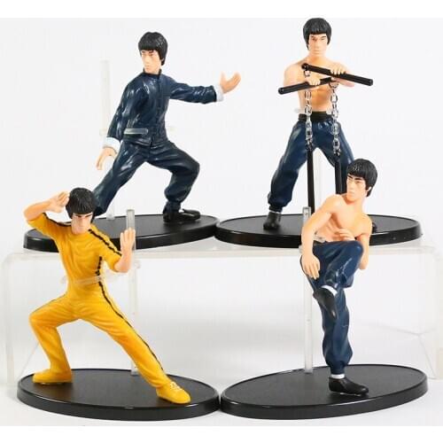 4pcs/set Kung Fu Master Bruce Lee PVC Figure Collection Toys Gift