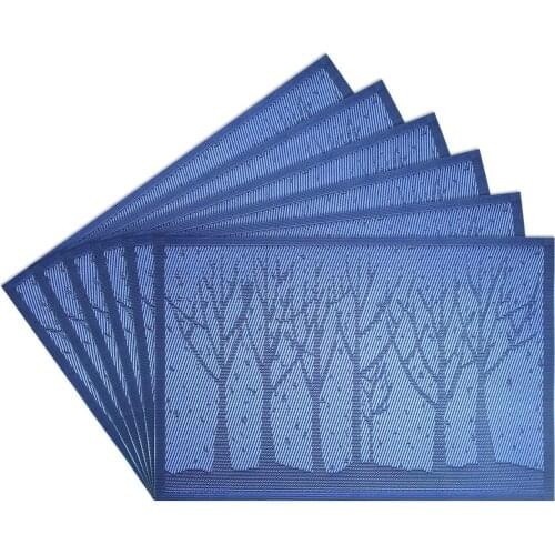 4 Pcs/lot New Weave Placemat Forest Tree PVC Dining Table Bar Mat Pads Bowl Coasters Acessorios De Cozinha Slip-resistant