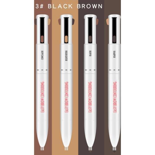 4 in 1 Easy to Wear Eyebrow Contour Pen Defining Highlighting Brow Pen Waterproof Sweatproof B99