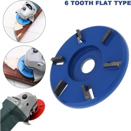 6 Tooth 90mm 16mm Wood Carving Disc Tool Angle Grinder Accessories Milling Cutter Flat Type Fit for Woodworking/Grinding Plane