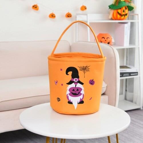Halloween Accessories Fabric Handbags Candy Collector Bag Pumpkin Bucket Skeleton Dcoration Stress Reliever Toys for Boys Girls