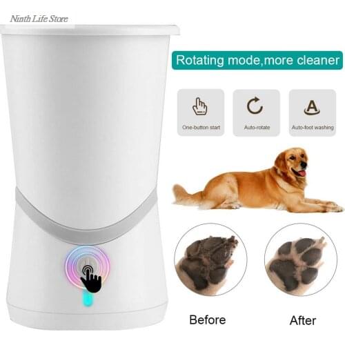 USB Rechargeable Electric Dog Paw Cleaner Automatic Pet Foot Claw Washer Massager for Dogs Cats Quickly Cat Foot Clean Bucket