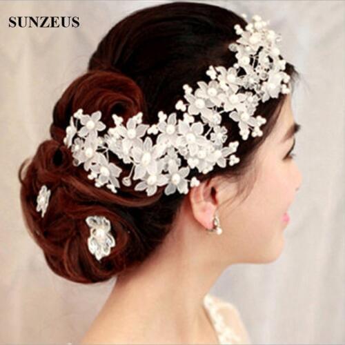 Red/White Wedding Accessories Handmade Bridal Hats with Pearl Flower High Quality Bride Pearl Bridal Hair Accessories S796
