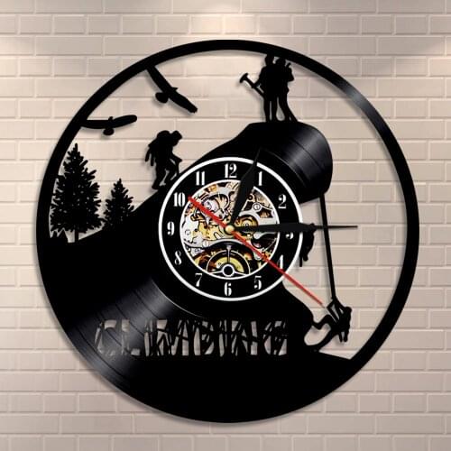 Extreme Rock Climbing Design Vinyl Record Clock Mountain Rock Climbing Home Decor Wall Clock Sports Gift Hiking Climbing Lovers