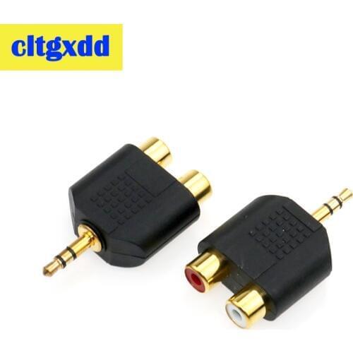Cltgxdd 1pcs gold plated 3.5mm Male plug to RCA Female jack 3.5 to AV Audio Connector 2 in 1 Stereo Headset Dual Track Headphone