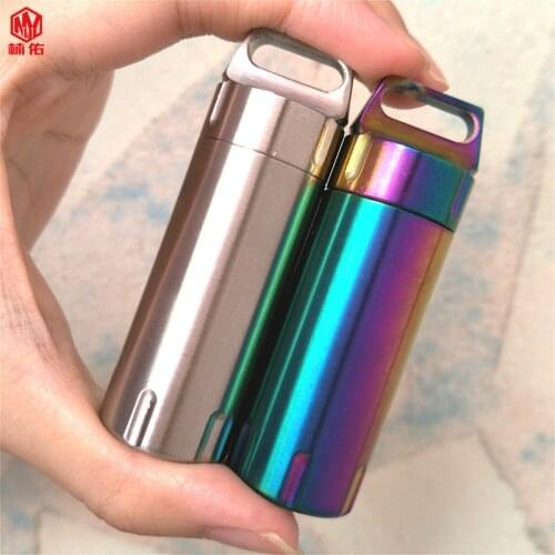 1PCS Hot Sale!!! 2020 Mini Waterproof Capsule Stainless Steel Outdoor Survival Pill Box Emergency First Aid Kit