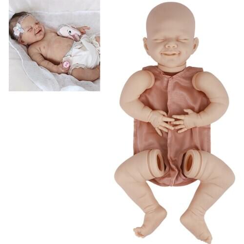 Reborn Baby Doll Kit Sleep laugh Handmade Vinyl Unpainted Unfinished Doll Parts 20Inch DIY Blank Doll Kit Birthday Xmas Gift