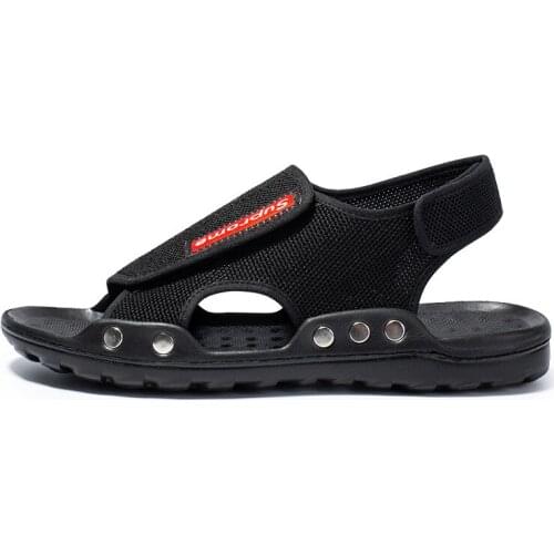 2021 Summer New Mesh Mens Sandals Trendy Casual Breathable Comfortable Soft Bottom Beach Shoes Sandals Roman Male Shoes Black