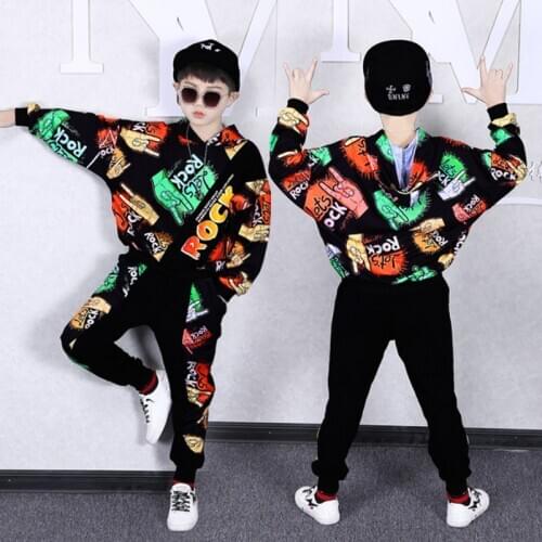 Autumn Children Boys Girls Clothes Suit Letter Hooded Sweater Jacket Pants sets Toddler Active Cotton Clothing Kids Tracksuit