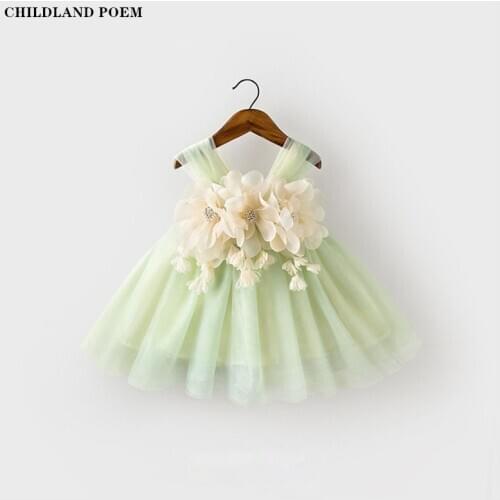 Princess Baby Girs Dress 1st Birthday Dress Flower Kids Dresses For Girls Elegant Birthday Party Wedding Girls Gowns Dress Girl