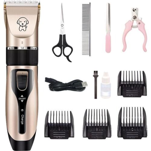 Professional Dog Combing Kit Rechargeable Silent Pet Razor Cordless Dog and Cat Clipper with Scissors pet hair clipper