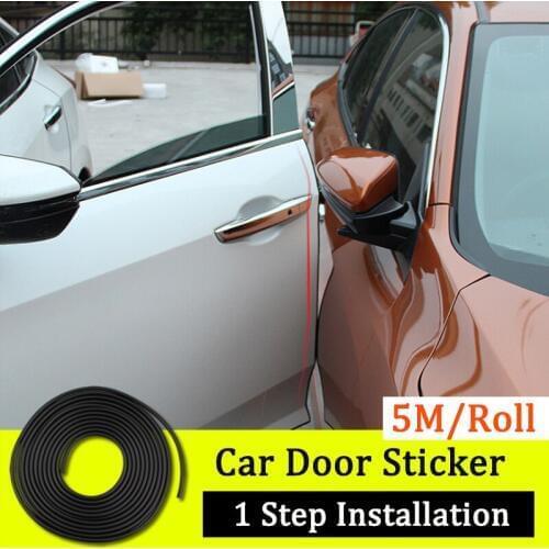 5M Auto Door Collision Avoidance Stick Rubber Strip Decoration Stickers Car Accessories protector The Door Car Anti Collision
