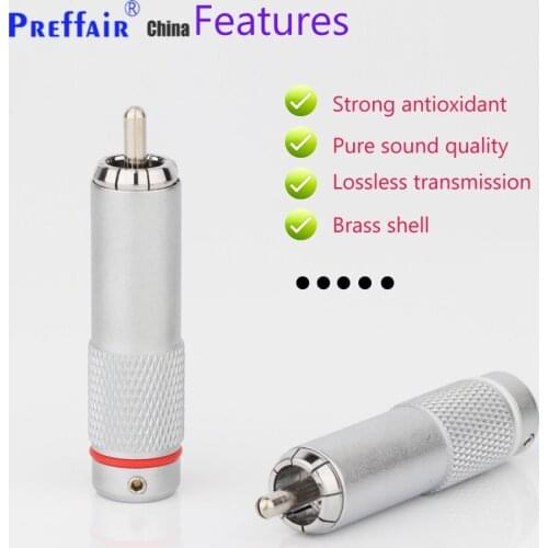4Pcs Preffair R1726 Rhodium Plated RCA Male Plug for HI-End Analogue Cable Phono Plug