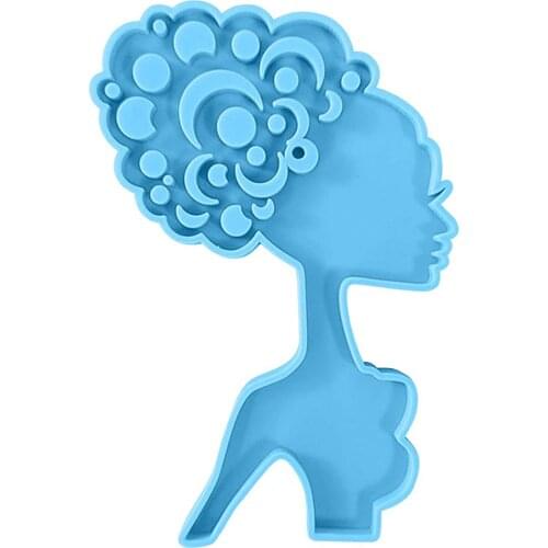 Resin Female Silicone Mold African Lady Head Resin Tray Mold Creative DIY Portrait Coaster Epoxy Mold Home Party Decoration