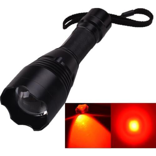 SingFire SF-360R CREE XP-E R2-N4 500lm 3-Mode Zooming Red Hunting Led Flashlight with1 x 18650 Battery - Black