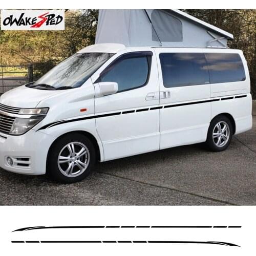 Sport Long Stripes Car Waist Line Decor Stickers For Nissan Elgrand Auto Styling Body Door Exterior Accessories Vinyl Decals