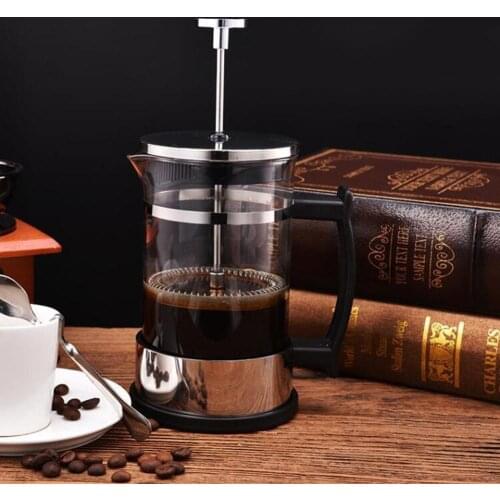 Stainless Steel Glass Teapot Cafetiere French Coffee Tea Percolator Filter Press Plunger 350ml Manual Coffee Espresso Maker Pot