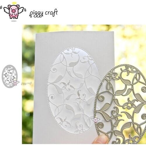 Piggy Craft metal cutting dies cut die mold 3Pcs Leaf oval frame Scrapbook paper craft knife mould blade punch stencils dies