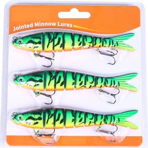 3Pcs/lot Sinking Wobblers For Pike 14cm Fishing Lures Jointed Crankbait Swimbait 8 Segment Artificial Bait For Fishing Tackle