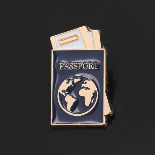 Travel Passport Jewelry Enamel pins Brooch Pin Metal Badges Brooches Pins Pilot Gift
