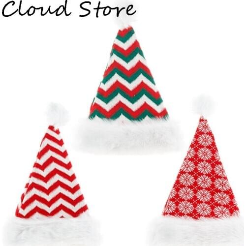 1 PCS Plush Knitted Christmas Hat High-Quality Santa Claus Caps Christmas Decoration For Home Xmas New Year Decor