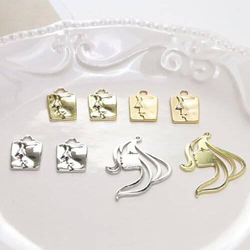 10pcs Fashion exaggerated hollow face Ladies Earrings For Women pendant diy jewelry earrings necklace accessories materials