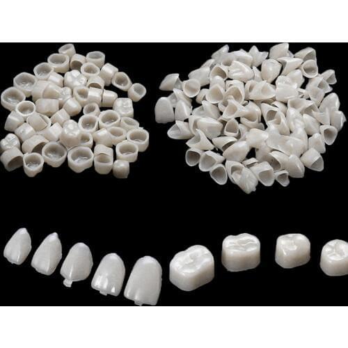 100pcs Dental Teeth Veneers Ultra Thin Whitening Resin Molar Anterior Temporary Crown Porcelain Dental Material Oral Care Tool