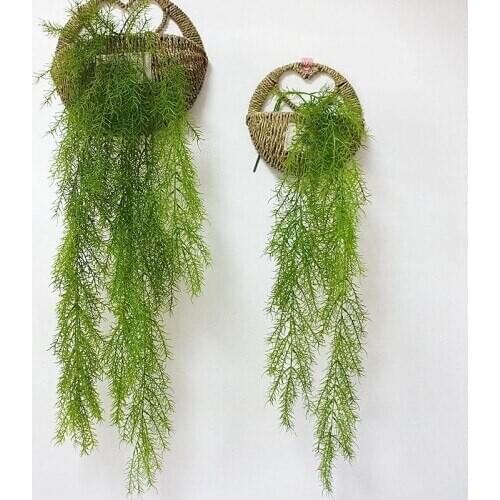 105cm long 3 Branches Artificial Pine Needle Hanging Plant Artificial Vine Fake Leaves Home Garden Wall Decoration 100pcs/lot