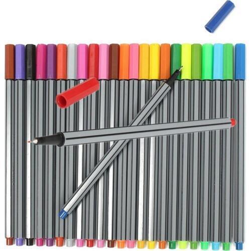 24 Pcs/Set 0.4 mm 24 Colors Marker Pens Kid Ink Arts Painting Pencils Stationery
