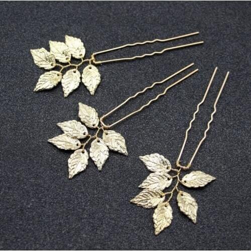 3pcs/set Newest Fashion Bridal gold leaf Hairpins Clips Handmade Wedding Hair Accessories Jewelry Headpieces Hair Pins for Women