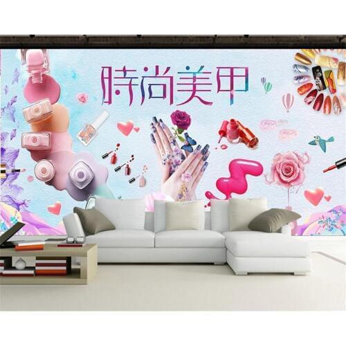 Beibehang Three-dimensional decorative painting 3d wallpaper fashion hand-painted cosmetics makeup shop background papier peint