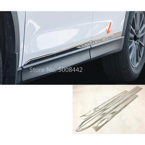 For Mazda CX-5 CX5 2017 2018 2019 2020 Car Styling Stick ABS Chrome Side Bottom Door Body Trim Frame Stick Strip 4pcs