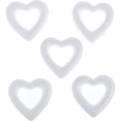 5pcs/lot DIY Polystyrene Styrofoam Foam Ball White Craft Heart-shaped For Christmas Party Decoration Supplies Gifts