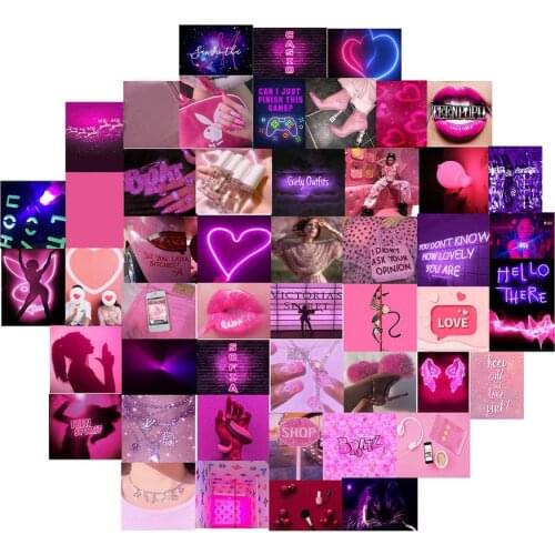 50PCS Affiche Murale Wall Collage Kit Exqusite Aesthetic Posters For Girls' Bedroom Decor, Fade-resistant Beautifully Printed