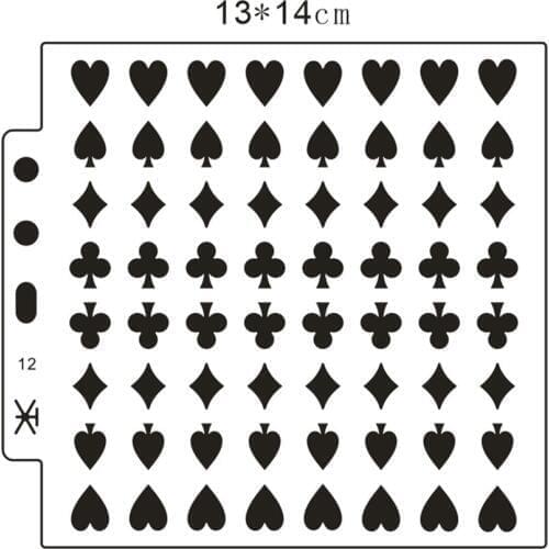 50PCS wholesale Poker flowers scrapbook stencils spray plastic mold shield DIY cake hollow Embellishment printing lace ruler