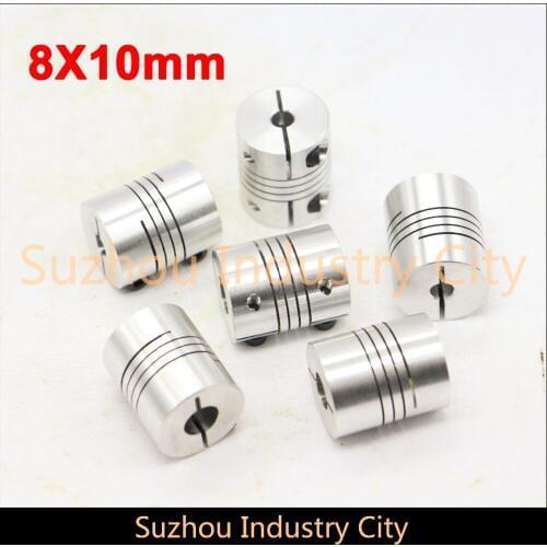 6pcs CNC Stepper motor shaft connector 8 x 10mm Flexible Shaft Coupling Clamp Coupler Connector Diameter 25mm Length 30mm