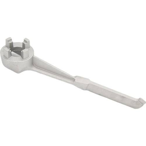 Aluminum Non Sparking Gas and Bung Wrench - Works with 10 and 55 Gallon Plastic Drums - Fits 2in and 3/4in Bung Caps