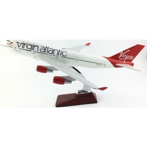 FREE SHIPPING 45-47CM 747 VIRGIN ATLANTIC METAL BASE AND RESIN MODEL PLANE AIRCRAFT MODEL TOY AIRPLANE BIRTHDAY GIFT